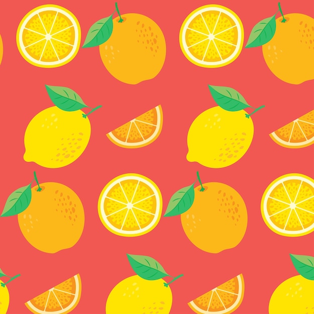 Oranges and lemon whole and piece pattern