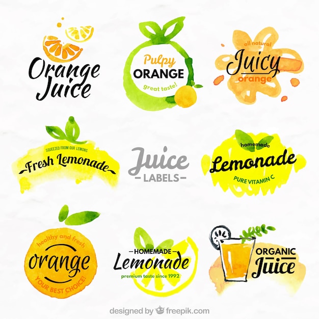 Vector oranges and lemons labels