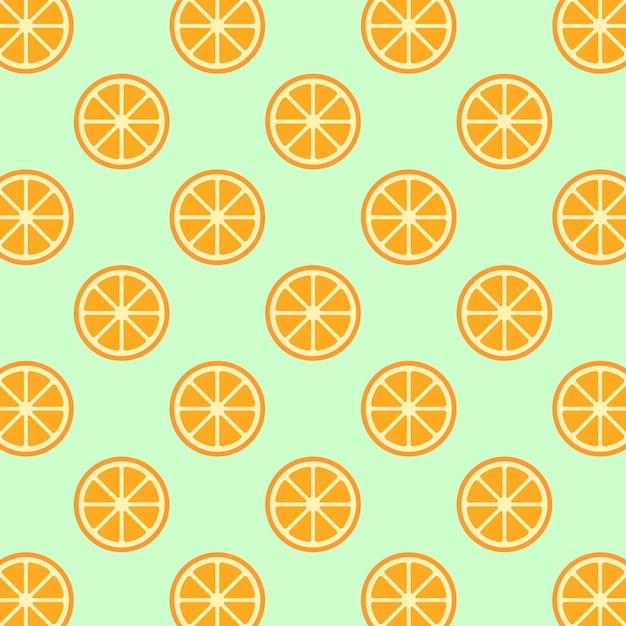 Oranges seamless pattern minimal flat style orange slices modern vector illustration