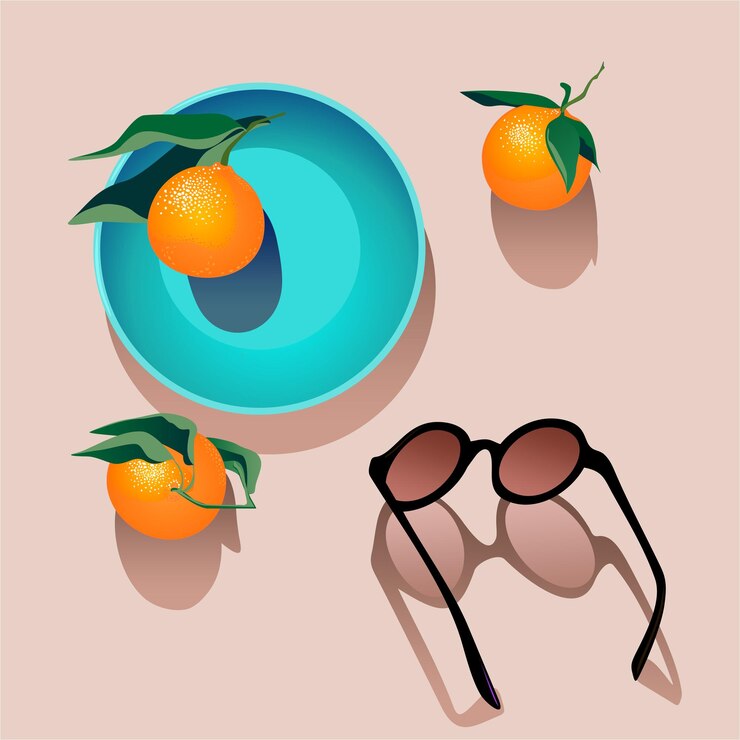 Vector oranges and sunglasses