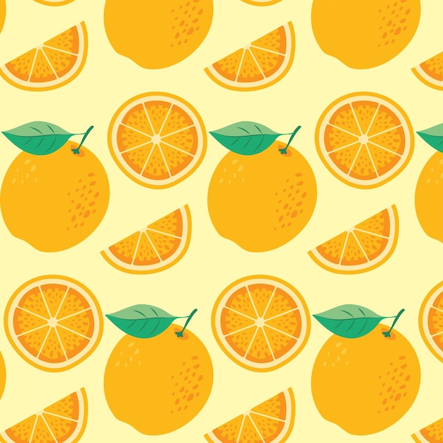 Oranges whole and piece pattern tropical