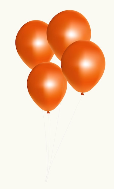 Oranje ballonnen met op witte achtergrond vector