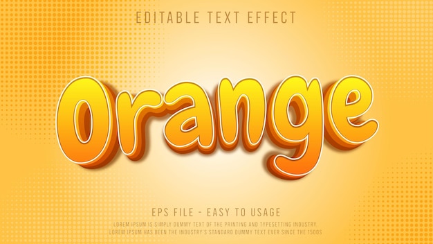 Oranje bewerkbaar teksteffect