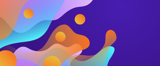 Oranje-blauw en paars-violet minimalistische abstracte eenvoudige banner met vloeibare golfvormen Vectorontwerp lay-out voor presentaties flyers posters achtergrond jaarverslag uitnodigingen