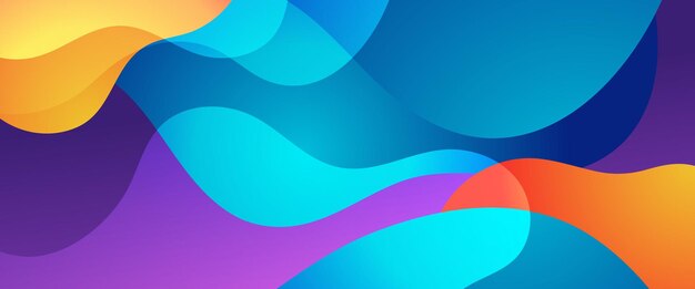 Oranje blauw en paars violet vector moderne gradiënt abstract eenvoudige banner met golven en vloeibare elementen vector illustratie Voor presentaties flyers posters achtergrond jaarverslag uitnodiging