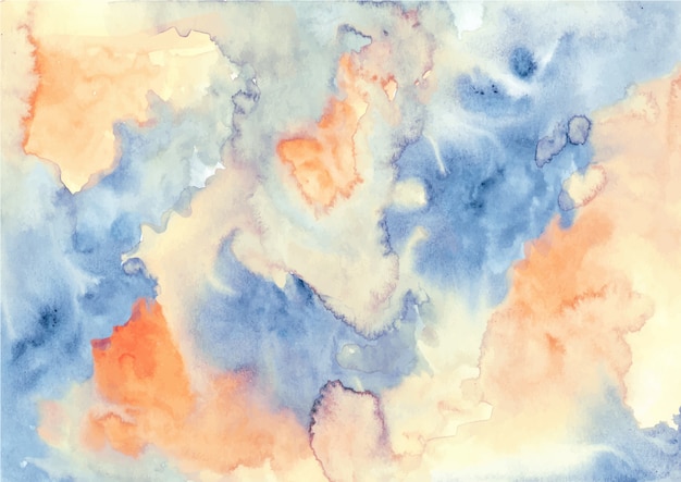 Oranje blauwe abstracte aquarel textuur achtergrond