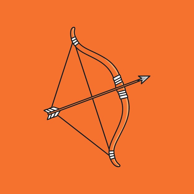 Oranje boog en pijl Een eenvoudig minimalistisch ontwerp