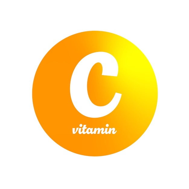 Vector oranje c vitamini cirkel vitamine complex