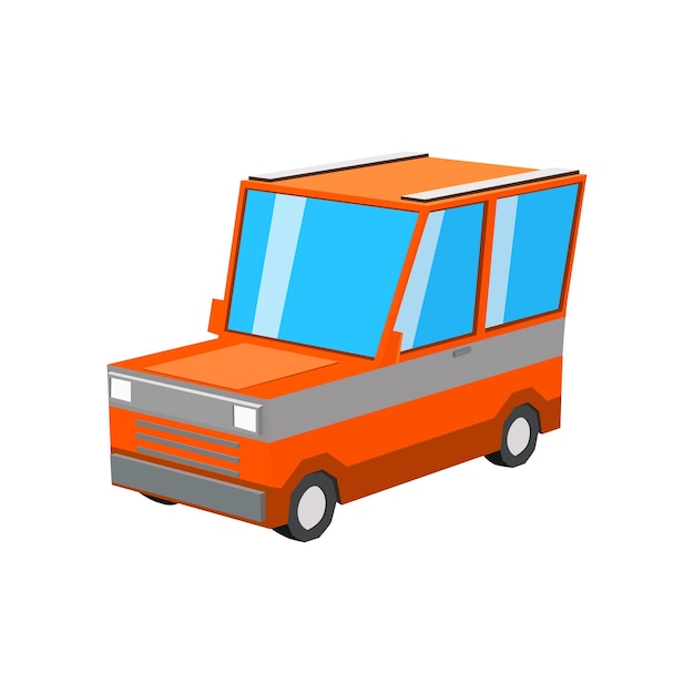 Oranje cartoon auto geïsoleerd op een witte achtergrond vector Illustration