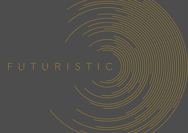 Oranje cirkelvormige lijnen abstracte futuristische technische achtergrond