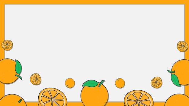 Oranje Citrusvruchten Achtergrond Ontwerpsjabloon Oranje Fruit Cartoon Vectorillustratie Nature