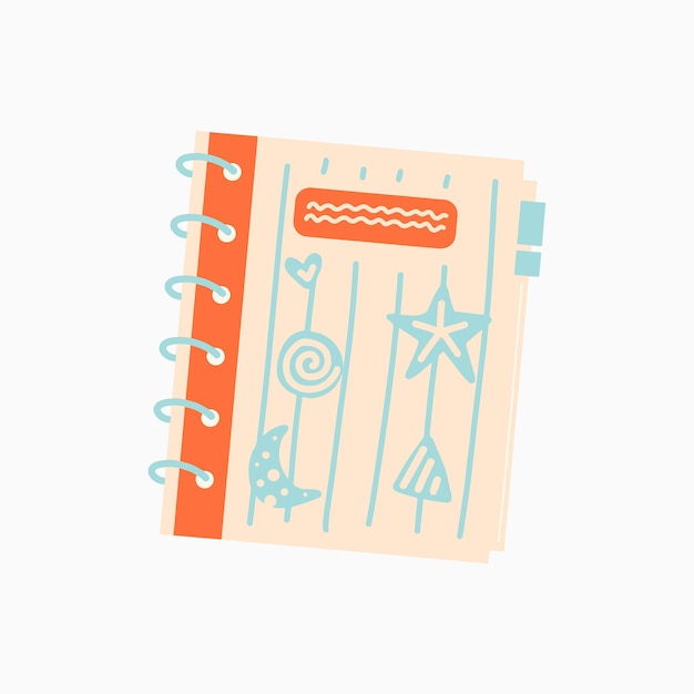 Oranje crème notitieboekje heldere leuke briefpapier illustratie