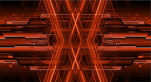 Oranje cyber circuit toekomstige technologie concept achtergrond