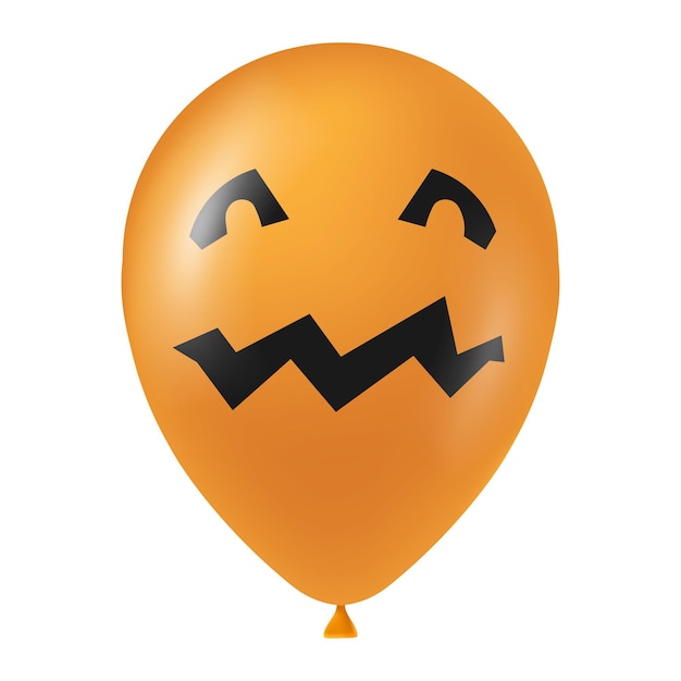 Oranje de ballonillustratie van Halloween met eng en grappig gezicht