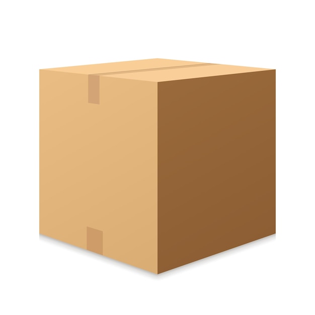 Oranje doos Mock up Oranje kartonnen pakketdoos Realistisch doosmodel voor verpakking Lege witte productverpakkingsdozen geïsoleerd op witte achtergrond Vector