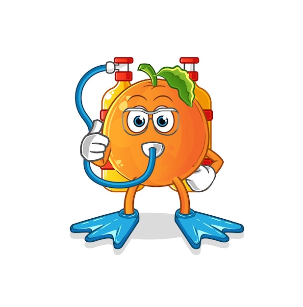 Oranje duikerbeeldverhaal. cartoon mascotte vector