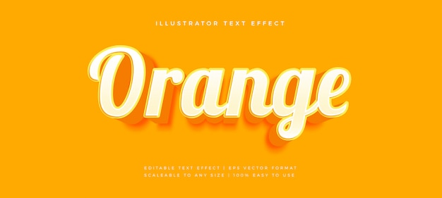 Oranje elegante tekststijl lettertype-effect