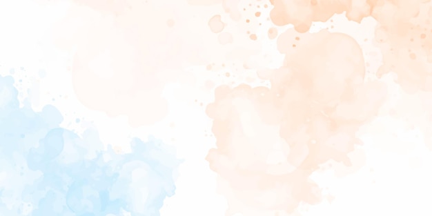 Oranje en blauwe aquarel achtergrond met een scheutje verf.