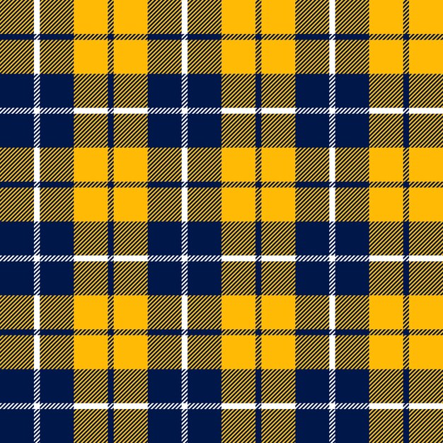 Oranje en blauwe tartan stof textuur in een vierkant naadloos patroon