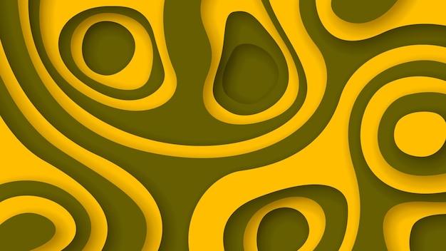Oranje en bruin golvend abstract papier knippen achtergrond vector schaduwen 3D gladde objecten modern design