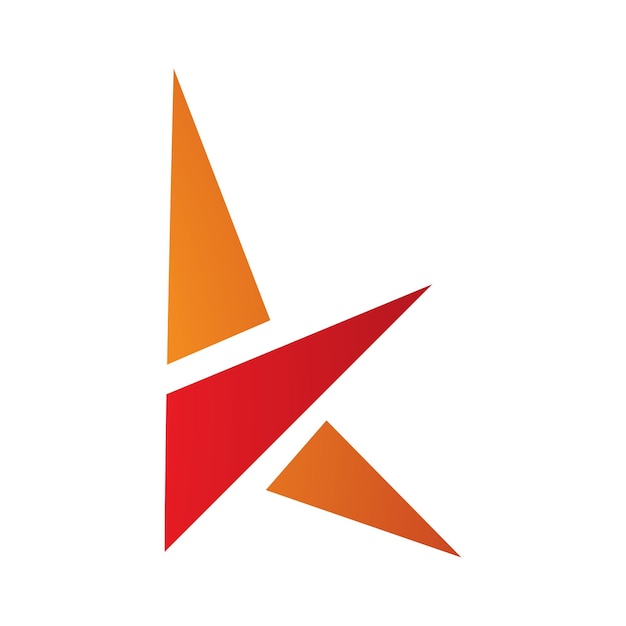 Oranje en rode letter K pictogram met driehoeken