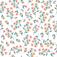 Oranje en roze bloemen naadloos patroon