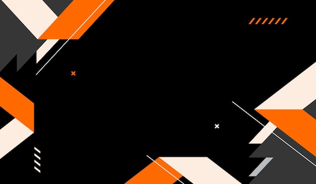 Oranje en witte abstracte vormen met zwarte achtergrond vectorontwerp