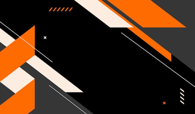 Oranje en witte abstracte vormen met zwarte achtergrond vectorontwerp