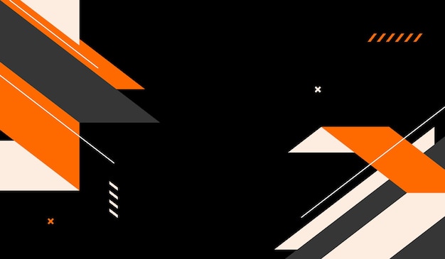 Oranje en witte abstracte vormen met zwarte achtergrond vectorontwerp