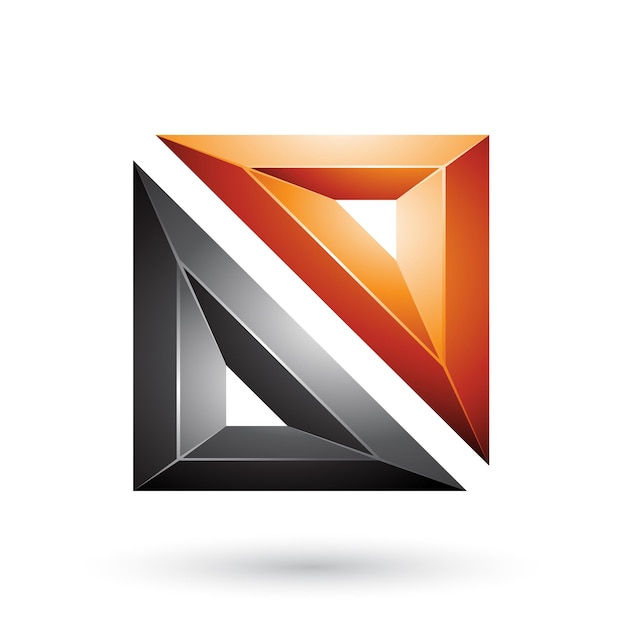 Oranje en zwart frame zoals reliëf vierkante vorm vectorillustratie