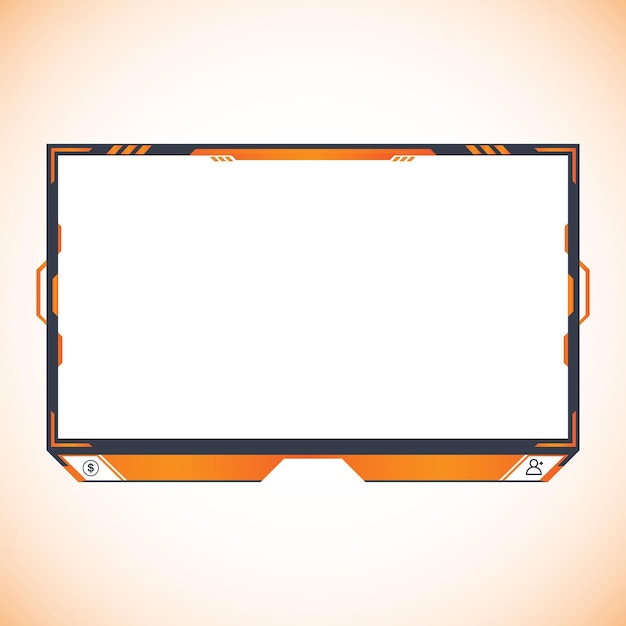 Vector oranje en zwart streaming facecam-elementontwerp