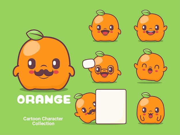 Oranje fruit cartoon karakter vectorillustratie