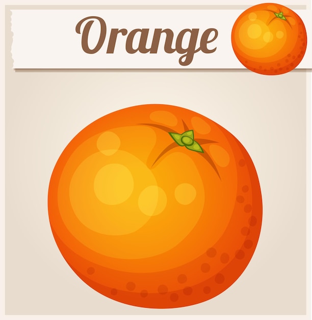 Oranje fruit cartoon vector icon