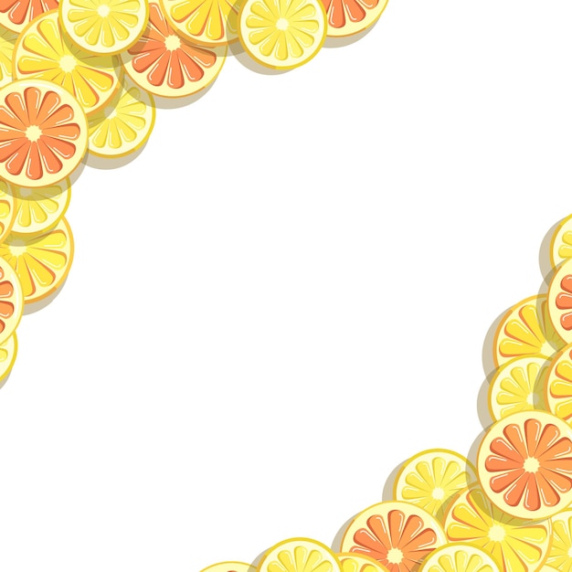 Oranje fruit illustratie patroon frame achtergrond