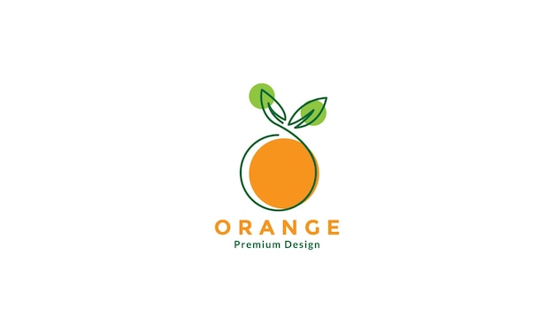 Oranje fruit lijn kunst kleurrijke logo ontwerp vector pictogram symbool illustratie