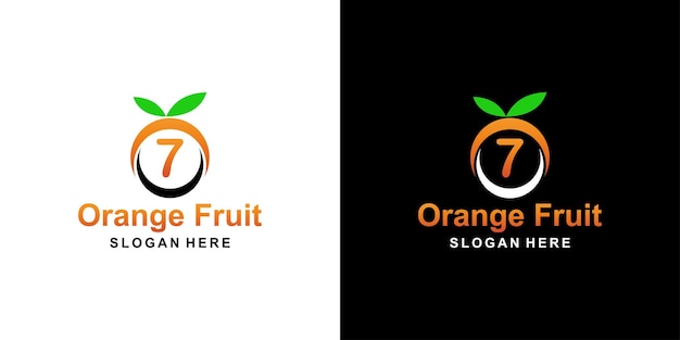 Oranje fruit logo letter 7