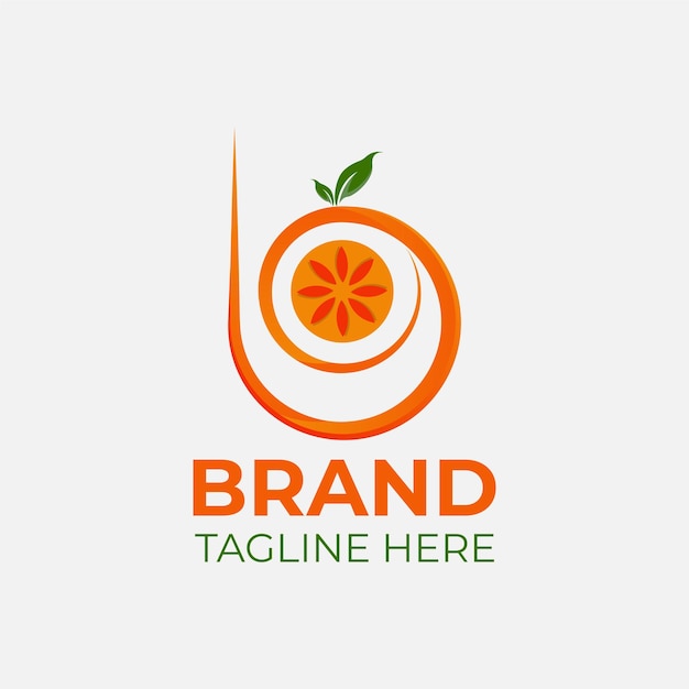 Oranje fruit logo letter b