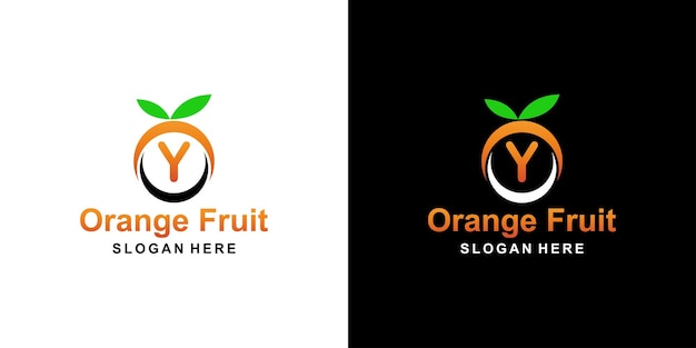 Oranje fruit logo letter y