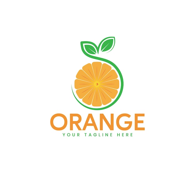 Vector oranje fruit logo ontwerp vector illustratie sjabloon