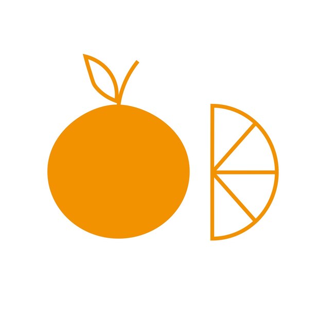 Oranje fruit logo voor de voedingsindustrie Voedsel vectorillustratie