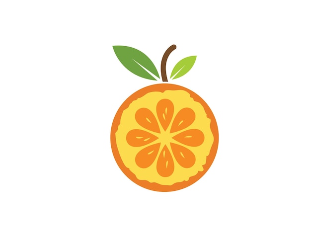 Oranje fruit pictogram vector logo afbeelding