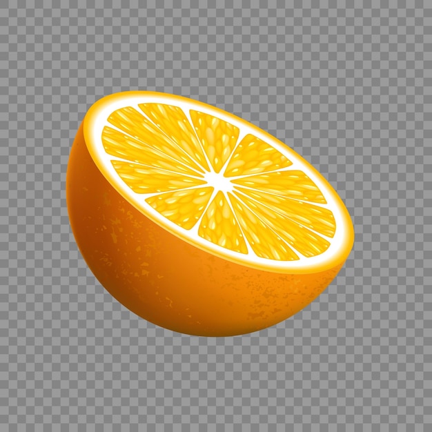 Oranje fruit segment realistische vectorillustratie geïsoleerd op transparante achtergrond