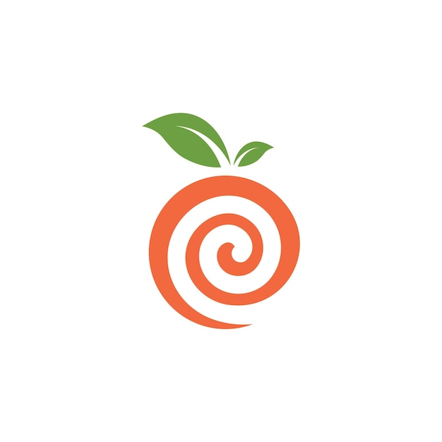 Oranje fruit vector logo illustratie concept ontwerpsjabloon