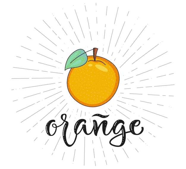 Oranje fruitsymbool voor boerenmarktmenu