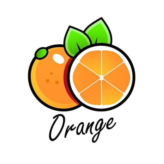 Oranje geheel en plakjes sinaasappel Vector illustratie van sinaasappelen Volledig bewerkbaar handgemaakt