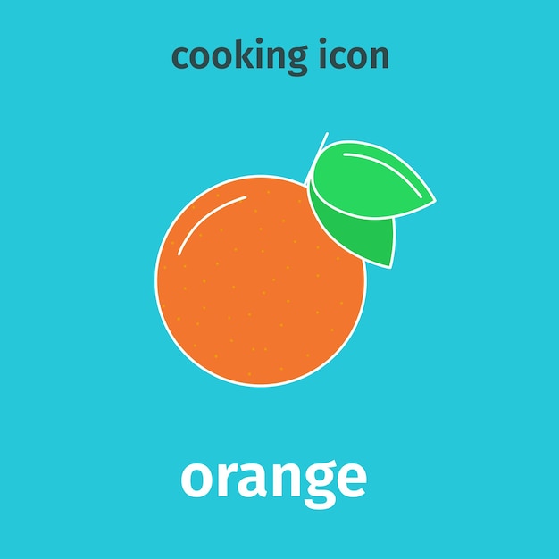 Oranje gekleurd icoon. Vector citrus oranje kleur. Vlakke afbeelding