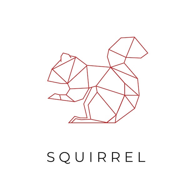 Oranje geometrische eekhoorn illustratie logo