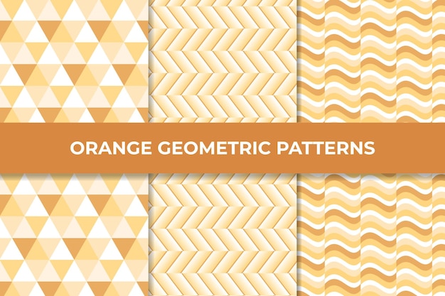 Vector oranje geometrische patroon collectie