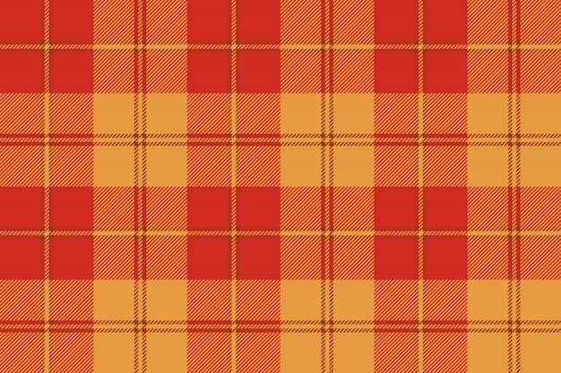 Oranje geruite tartan stof textuur naadloze patroon