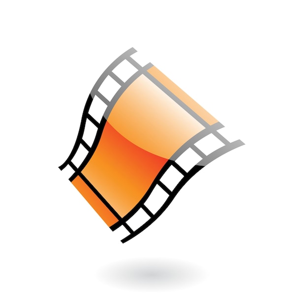 Oranje Glanzend Film Reel Icoon
